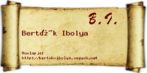 Bertók Ibolya névjegykártya
