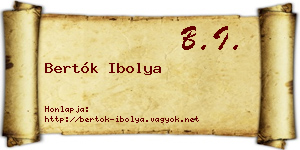 Bertók Ibolya névjegykártya