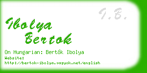 ibolya bertok business card